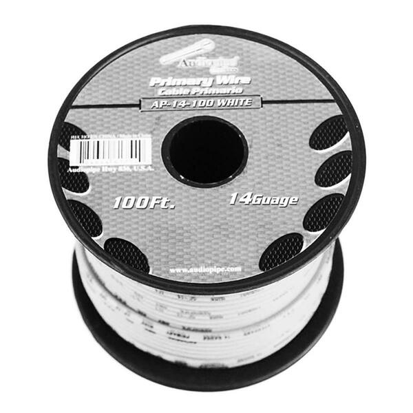 Audiopipe 100 ft. 14 Gauge Primary Wire, White AP14100WH